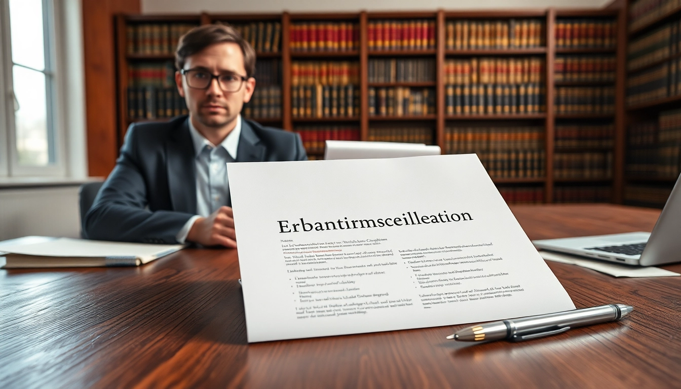 Rechtliche Beratung zur Erbantrittserklärung Will mit Dokumenten und Anwalt.