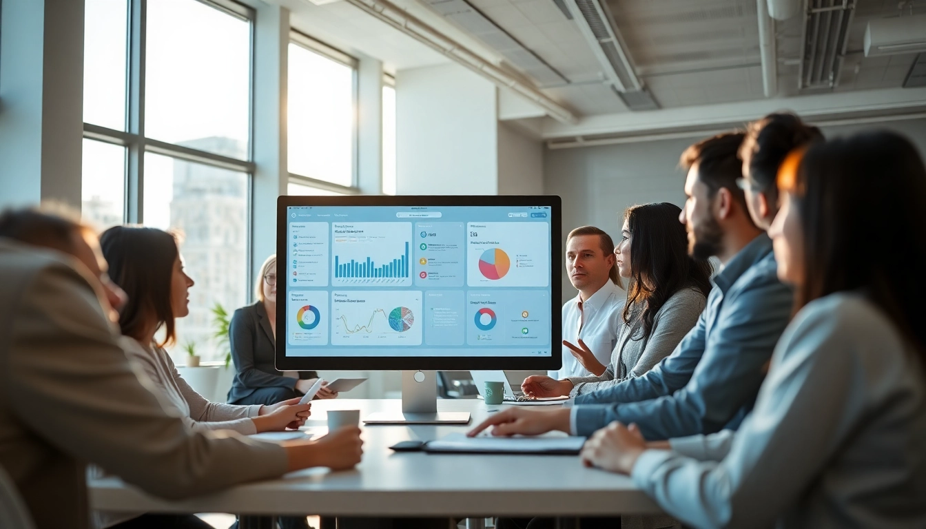 Showcasing a productive workspace with a productivity AI assistant for work aiding teamwork and analytics.