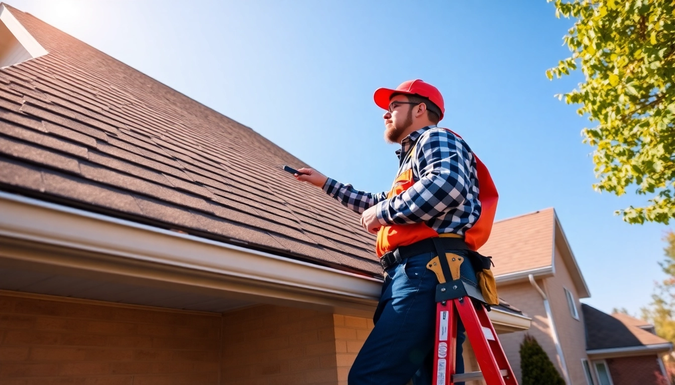 twinsburg roofing contractor conducting a roof inspection on a residential building