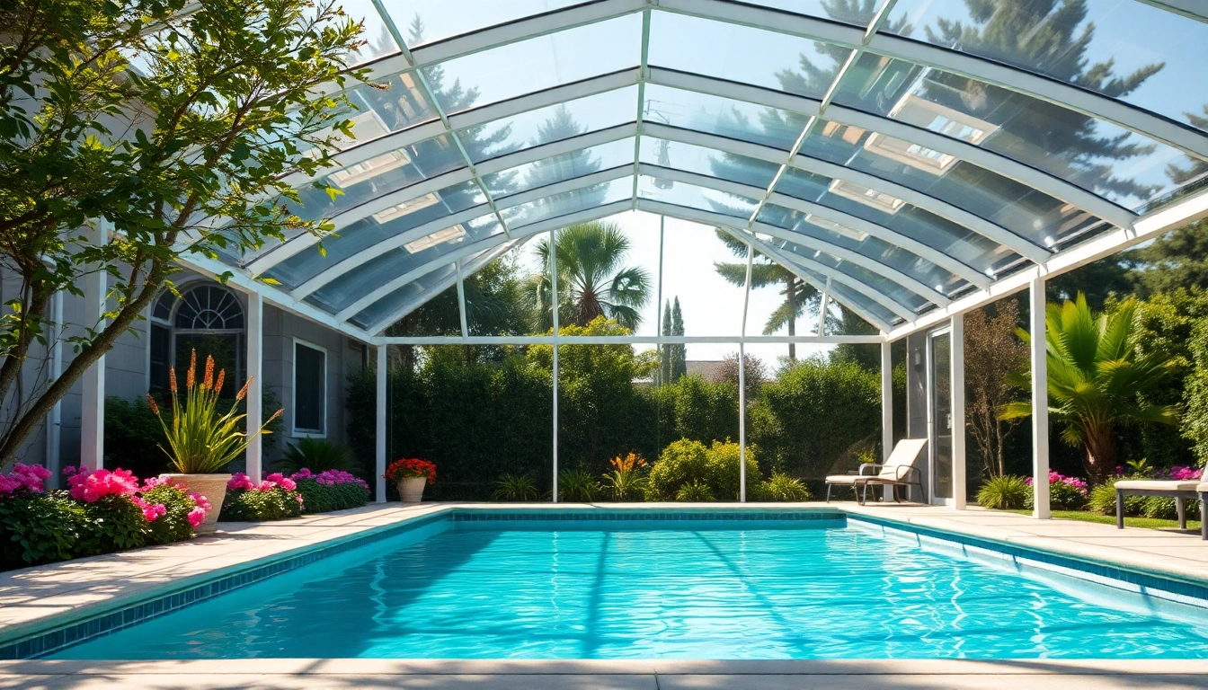 Enhance your home's Pool Enclosure with a sleek design integrated into a beautiful garden.