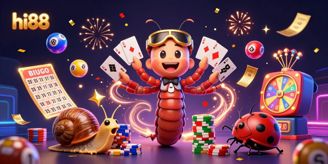 Experience thrilling action at hi88 with a vibrant 3D illustration of excited players and dynamic game elements.