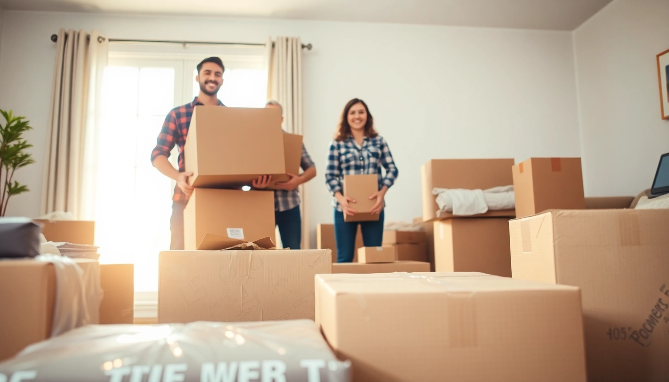 Efficient provincial moving & storage services demonstrating professional packing techniques in a cozy home.