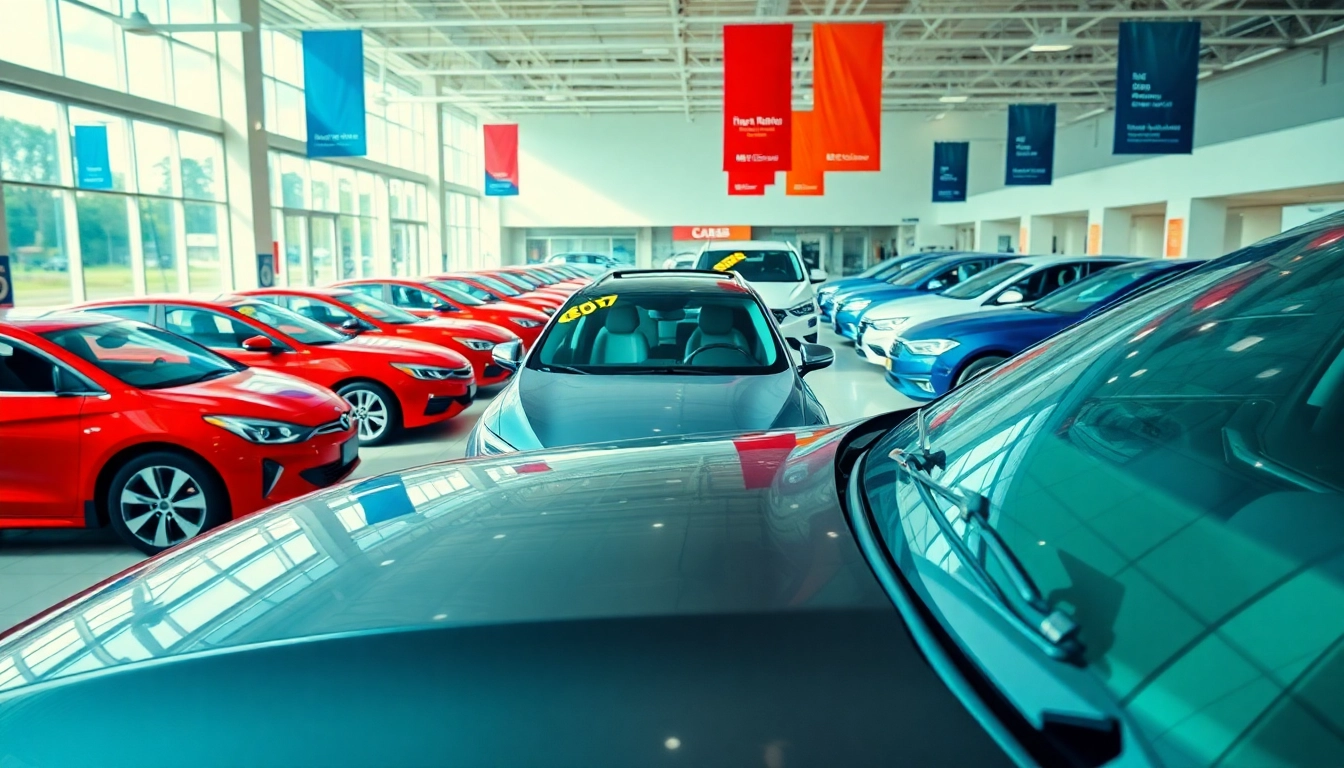 Find new cars to buy with a professional selection showcased in a bright dealership.
