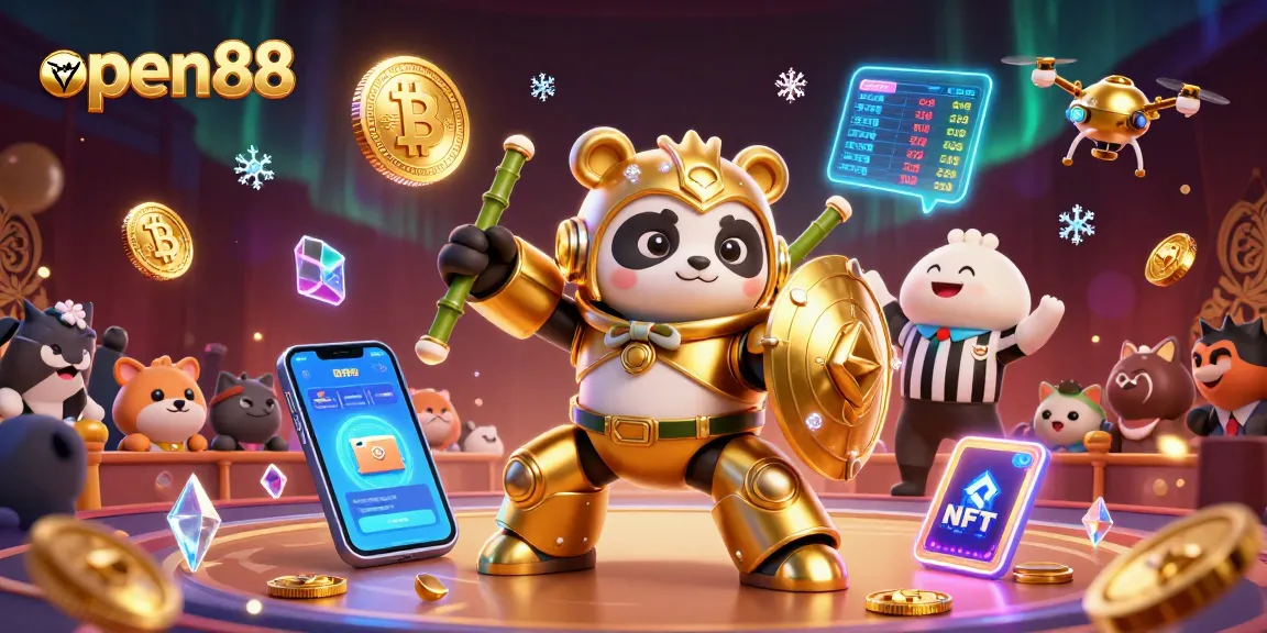 Engage with open88's thrilling 3D casino experience featuring crypto coins and dynamic game elements.