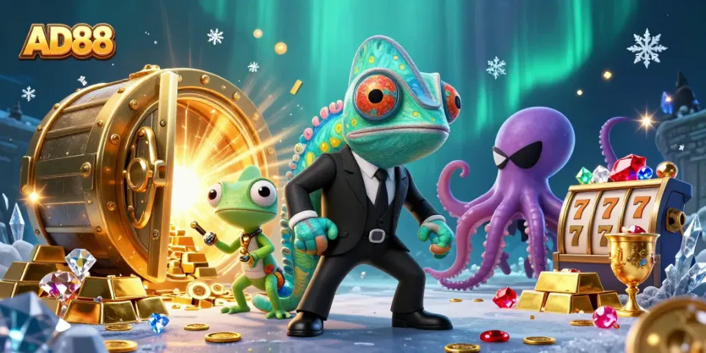 Experience thrilling gameplay at AD88 with vibrant characters and dazzling casino rewards.