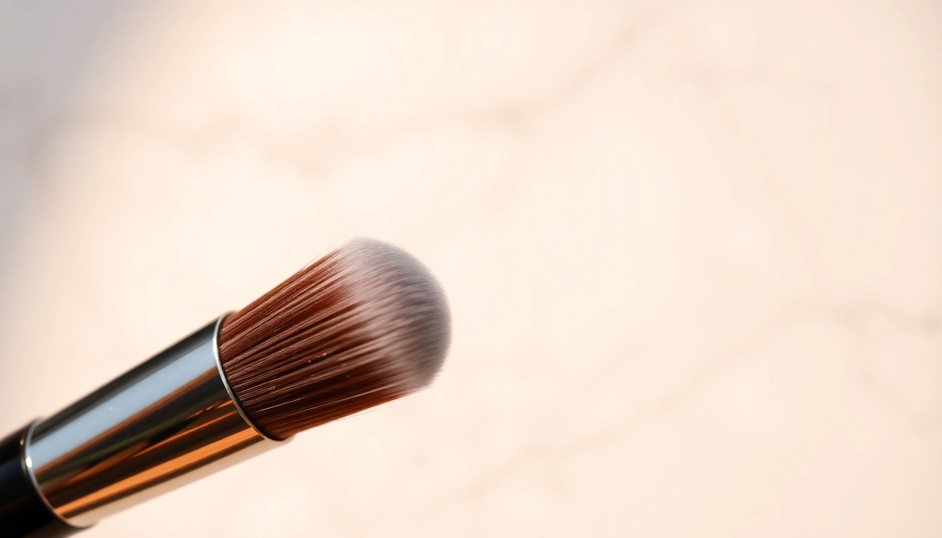 Use angled makeup brush for precise makeup application to create stunning beauty looks.