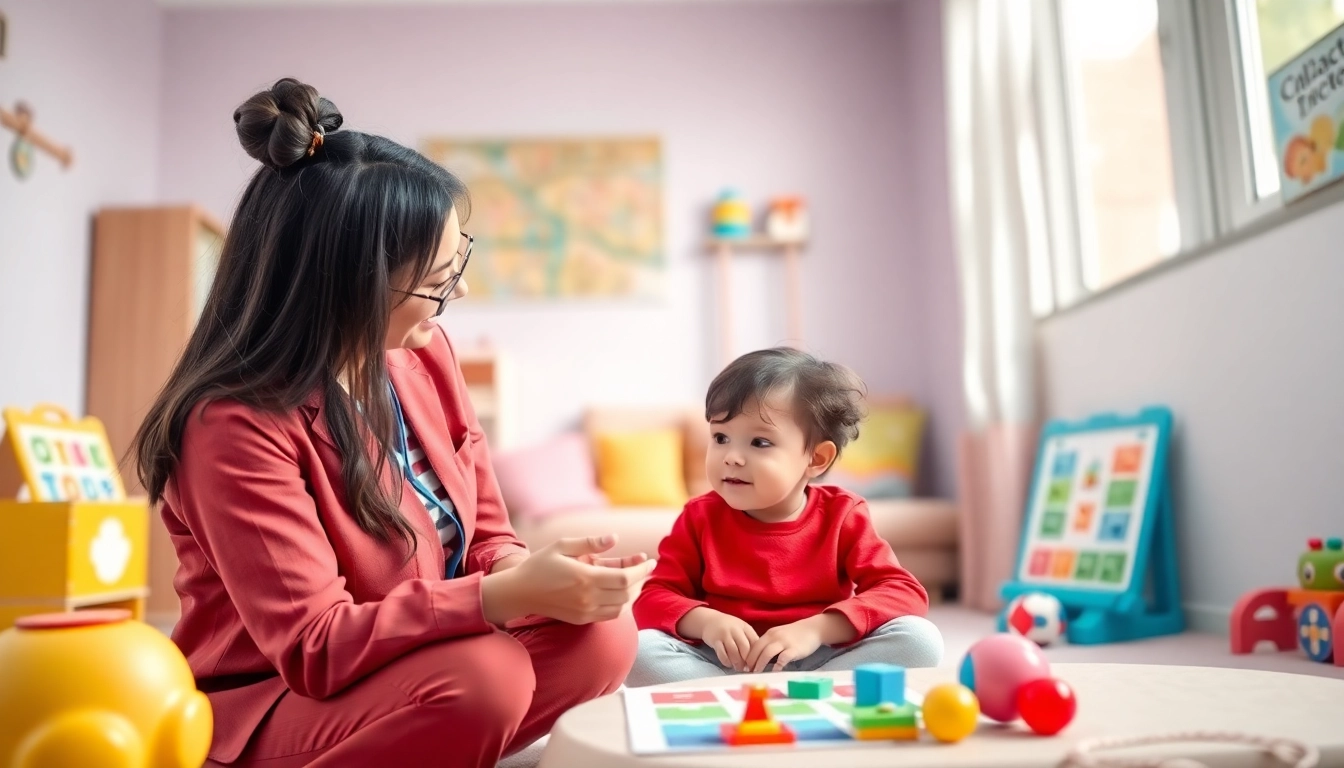 Experience ABA therapy near me with a caring psychologist in a bright therapy room.