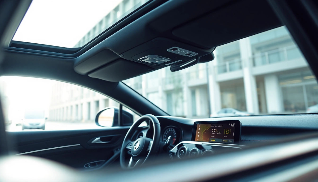 Showcasing insurance approved trackers technology in a modern vehicle dashboard for enhanced safety.