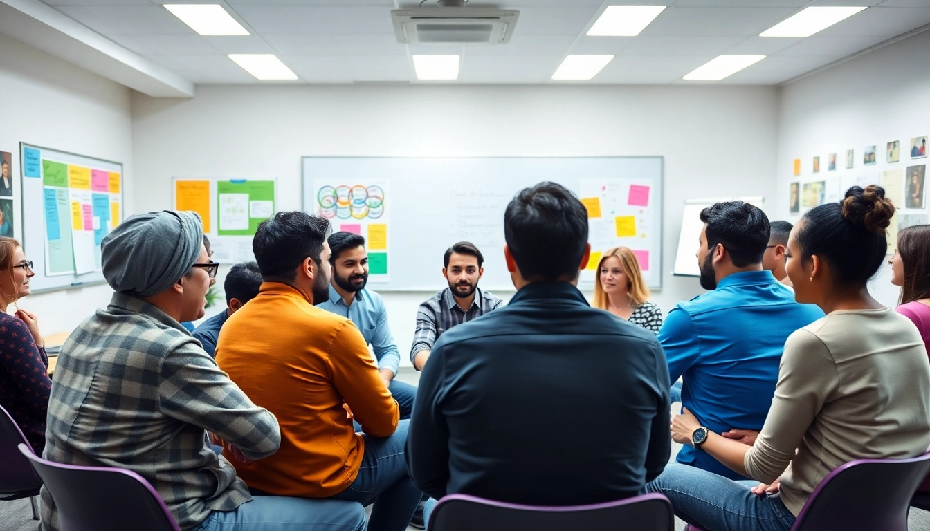 Întâlnire icebreaker cu participanți învățând să colaboreze.